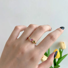 Aetolia Wholesale No Tarnish Colorful Cubic Zirconia Ring 925 Sterling Silver Ring Adjustable Wedding Engagement Rings Jewelry Women