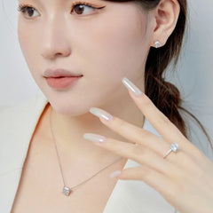 Aetolia No MOQ Wholesale Wedding Square Shape Earring Sparkling 5AAAAA Simulated Diamond Cubic Zircon Silver Stud Earrings for Women