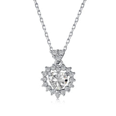 Aetolia Wholesale Custom Jewelry Drop Dainty 925 Sterling Silver Charms Necklaces Set Zirconia Heart Pendant Necklace For Women