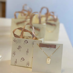 Aetolia Mini size foldable and customizable logo square tote bag necklace jewelry box can be a gift for girlfriend and wife