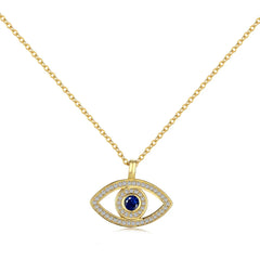 Aetolia Vintage Turkish 925 Silver Devil Eye Pendant Italian Necklace Jewelry 18K Gold Plated Blue Stone Lucky Eyes Necklaces For Women