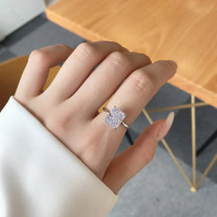 Aetolia Fine Custom 8A CZ Engagement Moissanite Rings Diamond Wedding Jewelry S925 Sterling Silver Ring For Women 18K Gold Plated