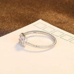 Aetolia 925 Sterling Silver 18K Gold Plated Rectangle Simulated Engagement Wedding Ring SR20071810