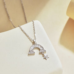 Aetolia Dainty Star Semi Circle Shape Pendant S925 Sterling Silver Necklaces Women Jewelry Custom Engraved 18K Gold Plated Necklace