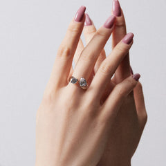 Aetolia Cheap Jewelry S925 Silver Rings Set For Women 18K Gold Plated Link Chain Geometric Twisted Wide Band Open Adjustable Ring