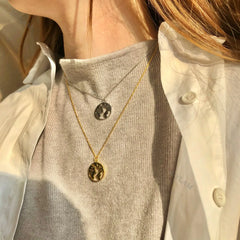 Aetolia Fashion Necklaces Korean 18k Gold Filled Men Chain Bohemian Style 925 sterling silver Coin World Map Necklace Jewelry