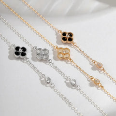 Aetolia Rose 18K Gold Plated Flower Universe Planet Star Heart 4 Four Leaf Clover Bracelet 5A Cubic Zirconia Link Chain Tennis Bracelets