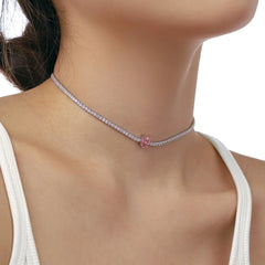 Aetolia Fine Jewelry Cz Cubic Zirconia Water Drop Pendant Necklace Choker Women Blue Pink Tennis Cuba Chain Teardrop Necklaces For Women