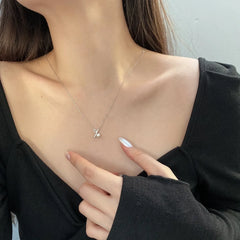 Aetolia S925 Sterling Silver necklace Link Chain Fine Jewelry 1% Percent Symbol Diamond Zirconia Pearl Pendant Necklaces for Women