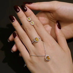 Aetolia Fine Jewellery Famous Brand Oval Shape Cz Ring Designer 925 Sterling Silver Rings Necklace Earrings Jewelry Set For Women