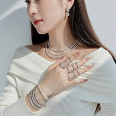 Aetolia New Arrival Jewelry S925 Sterling Silver Bracelet Rhodium Plated Square Oval Teardrop Shape Zirconia Tennis Bracelets bangles