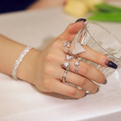 Aetolia INS French Fine Jewelry Engagement Sterling Silver Bling Rings Women 925 Wedding Ring