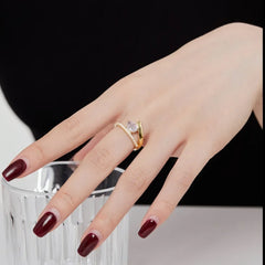 Aetolia In Stock Fine Jewelry S925 Sterling Silver Diamond Engagement Wedding Ring Refinement 18K Gold Pink Rings For Women