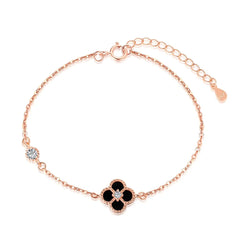 Aetolia Rose 18K Gold Plated Flower Universe Planet Star Heart 4 Four Leaf Clover Bracelet 5A Cubic Zirconia Link Chain Tennis Bracelets