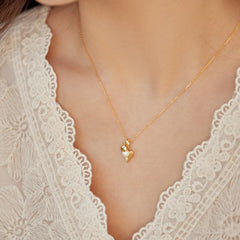 Aetolia Trendy Multilayer Pearl Heart Necklace 18K Gold Plated Metal Chain Boho Choker Pendant Layered Necklaces For Women