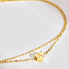 Aetolia Accessories Bracelet Bangle 18K Gold Plated Anklets Set Initial Alphabet Letter A-Z Charms Pendant Cuban Link For Women