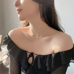 Aetolia Fine Jewelry 925 Sterling Silver Rope Water Wave Chain Male Necklace Woman Choker Clavicle Twist Rope Chain For Girls