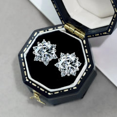 Aetolia Classic Design Brilliant Diamond Ring 925 Sterling Silver Engagement Snowflake Rings Necklaces Earrings Jewelry Set
