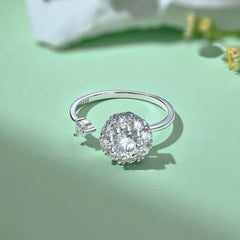 Aetolia Cute 925 Sterling Silver Fidget Ring Anxiety Spinner Rings Secret Relieving Jewelry 18K Gold Open Rings For Women Girl