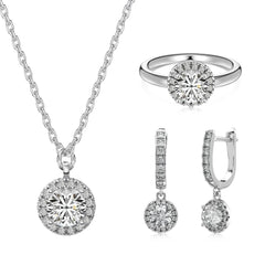 Aetolia Hot Selling Oval S925 Sterling Silver Necklaces Earrings Rings Bridal Diamond Cz Zirconia Wedding Jewelry Sets For Women