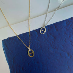 Aetolia Wholesale Sweater Hip Hop Coffee Bean Chain Link Choker Gold Plated Collar de Plata Sterling Silver 925 Pig Nose Necklace