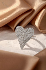 Aetolia Love Finger Cubic Zirconia Engraved Jewelry 925 Sterling Silver Gold Plated Iced Out Aetolia Adjustable Open Heart Shape Ring