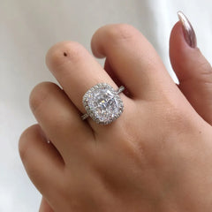 Aetolia S925 Ring Luxury Designs Engagement For Women Crystal Trendy Elegant Set Night Shining Rings Women