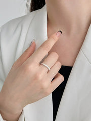 Aetolia New Exclusive Design Sterling Silver 925 Jewelry Rhodium Plated Tinfoil Pleats Minimalist Simple Adjustable Rings for women