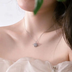 Aetolia Delicate Jewelry Wholesale 18K Gold Plated Necklace S925 Silver Earth Planet Pendant Cz Zircon Charm Necklaces For Women