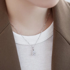Aetolia High Quality Elegant Wholesale jewelry Women Accessories Chain Plata 925 Sterling Silver CZ Water Drop Pendant Necklace