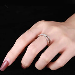 Aetolia Fashion Solid Ring for Women Cross X Shape Exquisite Party Cocktail Ring Zirconia Micro Paved Silver Jewelry women