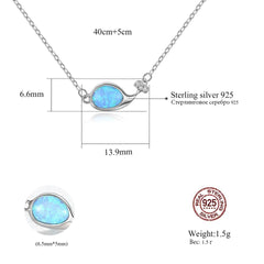Aetolia 925 Sterling Silver Opal Necklace Whale CZ Diamond Opal Pendant Necklace SN20052805