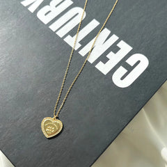 Aetolia New Arrival Verified Factory 18K Gold Plated Love Big Heart Shaped Letter Pendant S925 Small Zircon Necklace Link For Girl