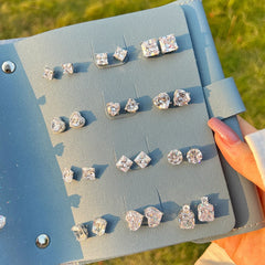 Aetolia New Gemstone Earring Luxury 925 Sterling Silver Stud Earrings Women's High Jewelry Water Drop square round for GIrl Wholesale