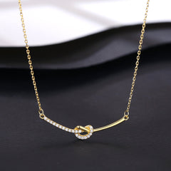 Aetolia 925 Sterling Silver 18K Gold Plated Forever The Knot Pendant Necklace SN20061320