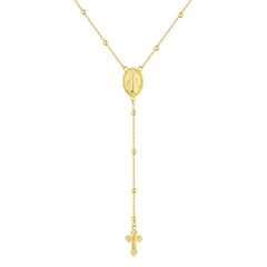 Aetolia Boho S925 Silver Long Y-Necklace Jewelry Religious Mini Catholic Virgin Mary Cross Pendant Layered Necklace For Women