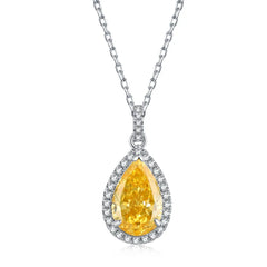 Aetolia Heart Square Shape Pink Cubic Zirconia 925 Sterling Silver Wedding Chunky Necklace Jewelry Bridal Pendants Sets For Women