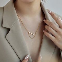 Aetolia S925 Sterling Silver Trendy In Stock No Moq Dainty Stylish 18k gold Beads Necklace Link Chain Cross Necklaces For Women