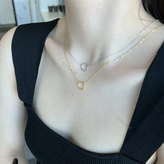 Aetolia Minimalist Girl Jewelry Round Ring Pendant 925 Sterling Silver 18k Gold Plated Snack Necklace