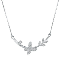 Aetolia 925 Sterling Silver Personalized Jewelry 18K Gold Platinum Dainty Necklace Zirconia Chain Butterfly Necklaces For Women