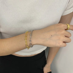 Aetolia Designer Stackable Adjustable Chunky 18K Gold Plated Bracelet Charms Silver Cuban Chain Tennis Bangles Bracelets Women