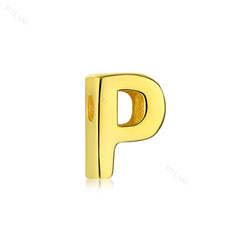 Aetolia 925 Sterling Silver Sliding Chain Personalized Alphabet Necklaces Diy Name Letter Initial Charm Pendant Necklace 18K Gold Plated