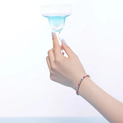 Aetolia Eternity Band Colorful S925 Sterling Silver Bracelet Jewelry Set Cubic Zirconia Pink Stone Diamond Tennis Bracelets Women