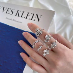 Aetolia Minimalist Luxury Fine Jewelry S925 Sterling Silver Ring Flower Shape Ladies Bride Engagement Wedding Rings For Women