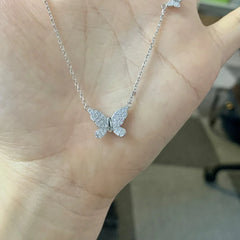 Aetolia Wholesale 18K Gold Plated Necklace Collares De Plata Para Mujer S925 Sterling Silver Zircon Butterfly Pendant Necklaces Women