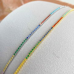 Aetolia Gold Plated Adjustable Rainbow Cubic Zirconia Moissanite Jewelry Bracelets Women 925 Sterling Silver Crystal Tennis Bracelet