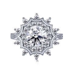 Aetolia Grade 5A CZ Zircons Square Circle Flower Sun Shaped Solitaire Engagement Wedding Sterling Silver Rings For Women