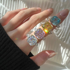 Aetolia luxury S925 sterling silver fine fancy diamond CZ ring wedding ring moissanite custom women finger rings