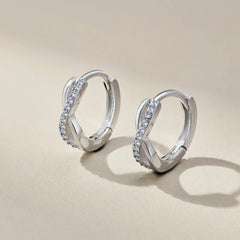 Aetolia Real 925 Sterling Silver Black Cz Cubic Zirconia Infinity Hoop Earrings For Women Statement Jewelry Ear Hoops Aetolia Jewelry