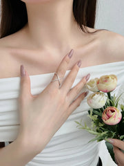 Aetolia New Design S925 Sterling Silver Ring Light Luxury Cz Cubic Zirconia Cross Round Ring Stacked Geometric Rings Jewelry Women